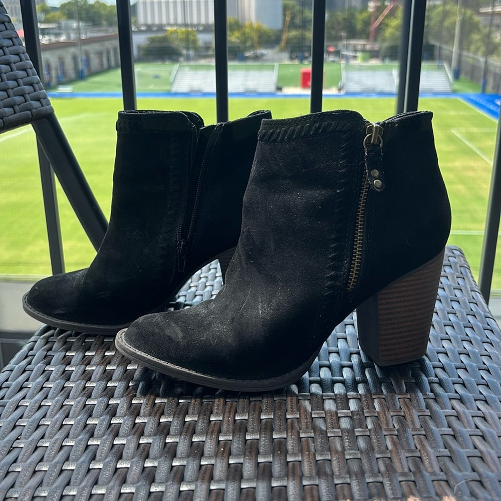 Black Suede High Heeled Booties